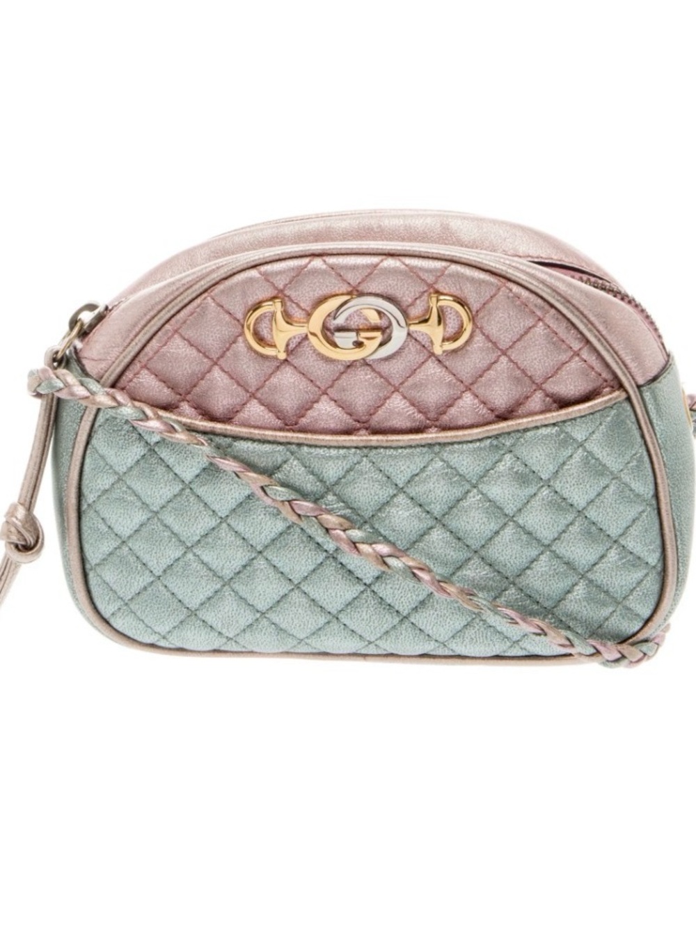 Gucci Quilted Metallic Zuni Crossbody Bag with COA